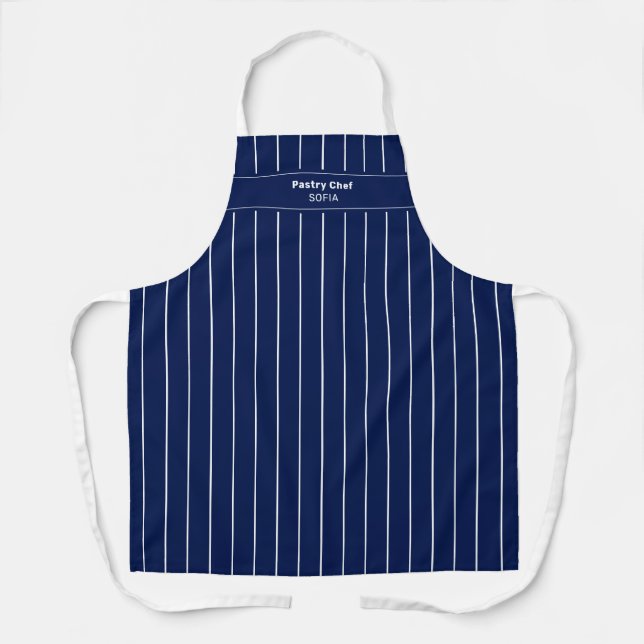 Chef Blue and White Stripes Apron (Front)