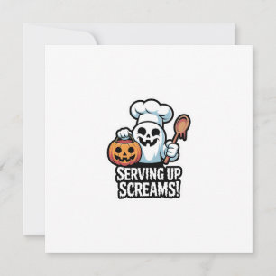 Chef Boo – Spooky Cute Halloween Ghost Spoon Invitation