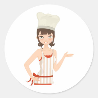 Chef bust classic round sticker