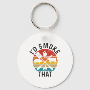 Chef Butcher Bbq I'd Smoke That Funny Father's Day Key Ring