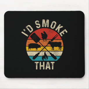 Chef Butcher Bbq I'd Smoke That Funny Father's Day Mouse Pad