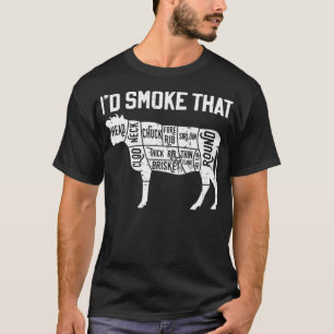 Chef Butcher Cook BBQ Id Smoke That Cow Beef dinos T-Shirt