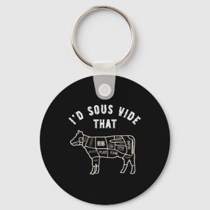 Chef Butcher Cook Bbq I'd Sous Vide That Cow Beef Key Ring