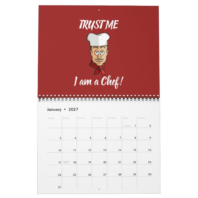 Chef Calendar (Jan 2027)