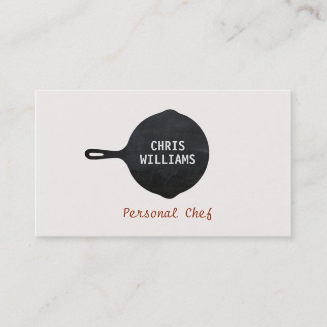 Chef Cast Iron Frying Pan Country Cooking Business Card (Front)