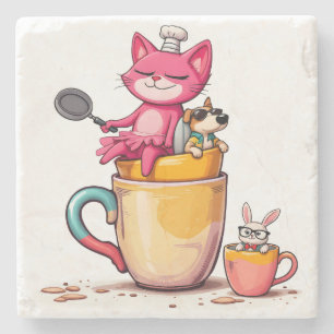 Chef Cat Coffee Break Coaster