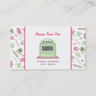 Chef Caterer Business Card - Kitchen Pattern