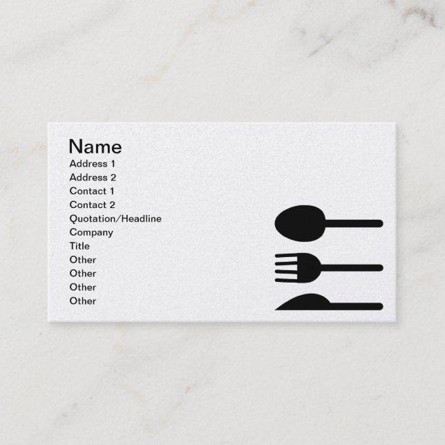 Chef Caterer Restaurateur Business Black Business Card (Front)