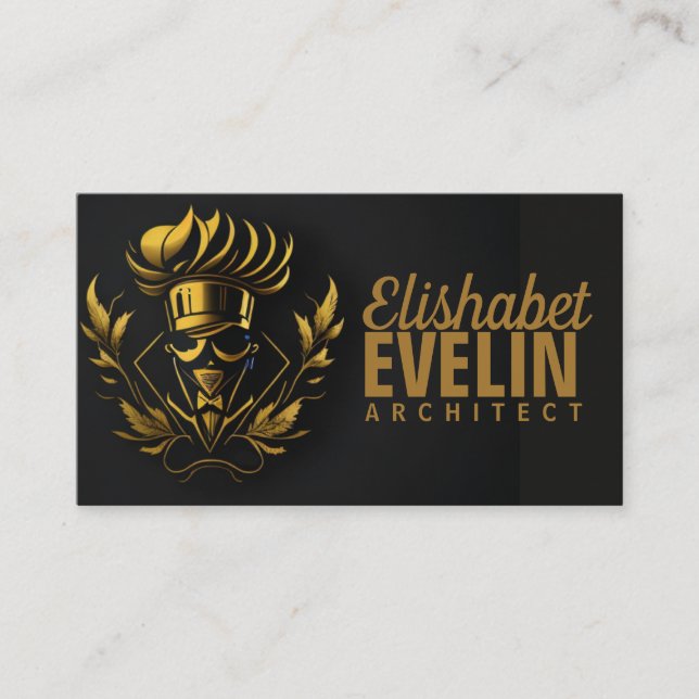 Chef Catering Gold Modern Black blink420 Business Card (Front)
