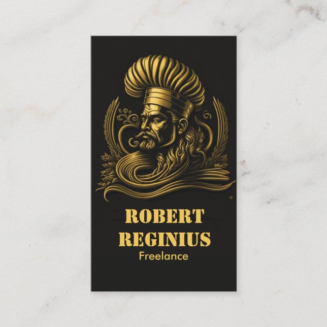 Chef Catering Gold Modern Black blink 210 Business Card (Front)