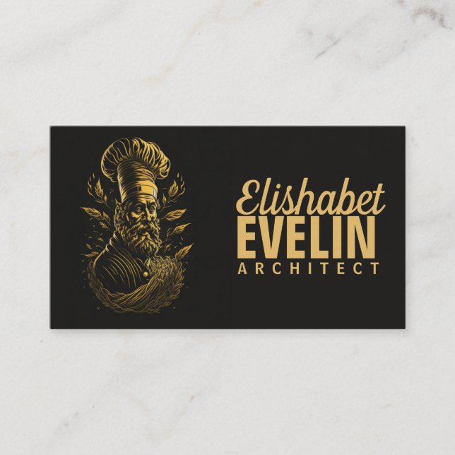 Chef Catering Gold Modern Black blink 309 Business Card (Front)