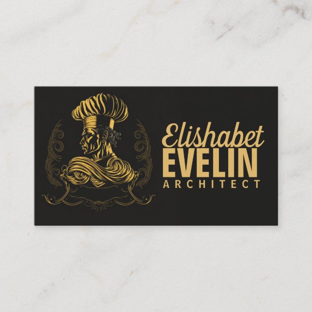 Chef Catering Gold Modern Black blink 507 Business Card (Front)