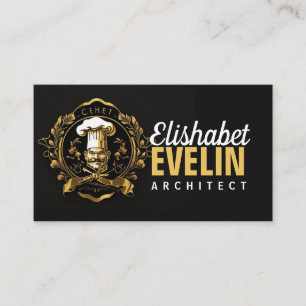 Chef Catering Gold Modern Black capung657 Business Card