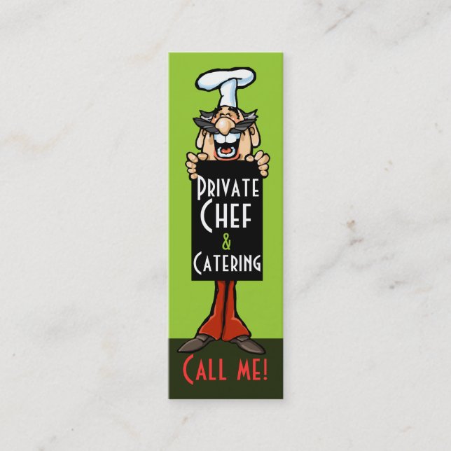 Chef Catering Private Chef Italian chef cooking Mini Business Card (Front)