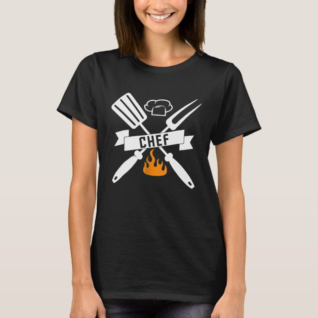 Chef - Chef Barbeque Spatula And Fork T-Shirt (Front)