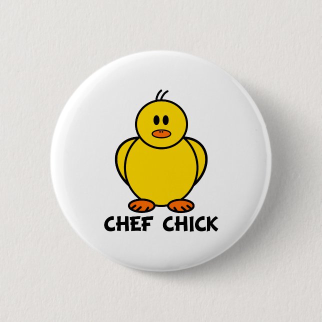 Chef Chick 6 Cm Round Badge (Front)