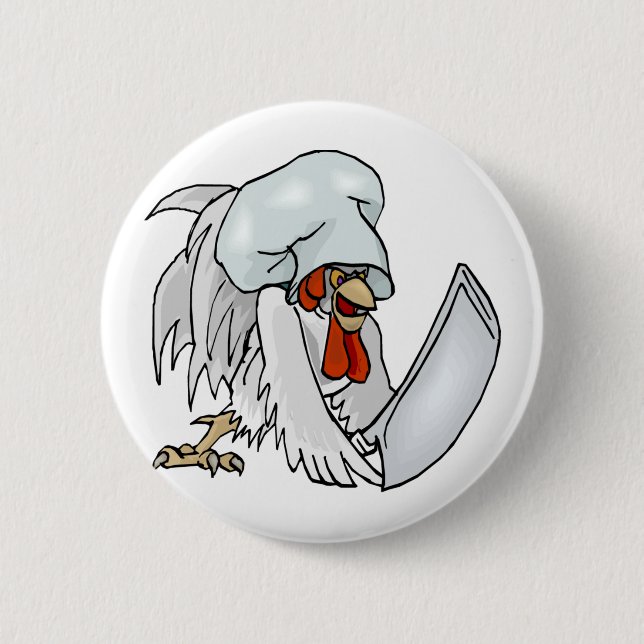 Chef Chicken 6 Cm Round Badge (Front)
