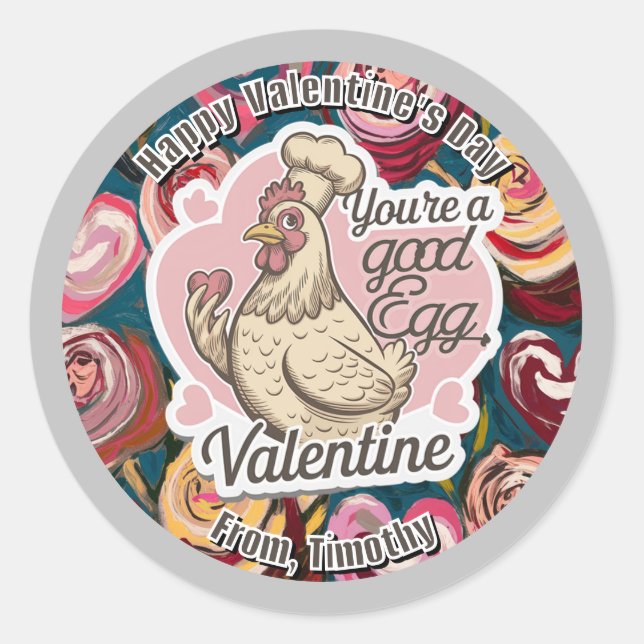 Chef Chicken Valentine Sticker (Front)