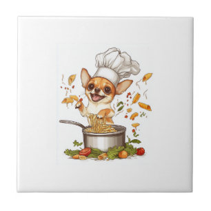 Chef Chihuahua � Culinary Dog Master Ceramic Tile