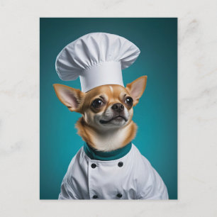 Chef Chihuahua Holiday Postcard