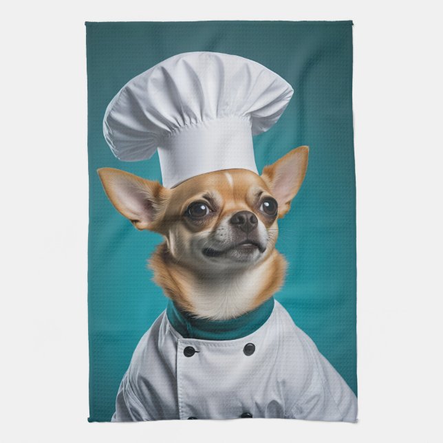 Chef Chihuahua Tea Towel (Vertical)