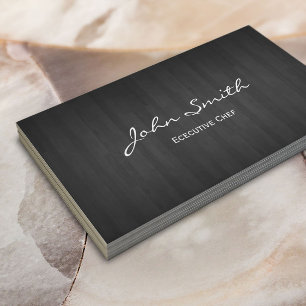 Chef Classy Dark Wood Business Card