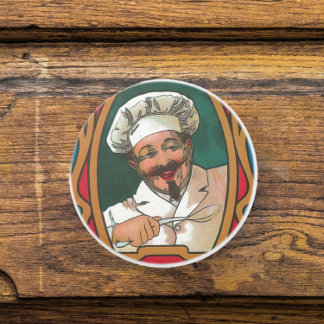 Chef coffee vintage art nouveau kitchen ceramic knob