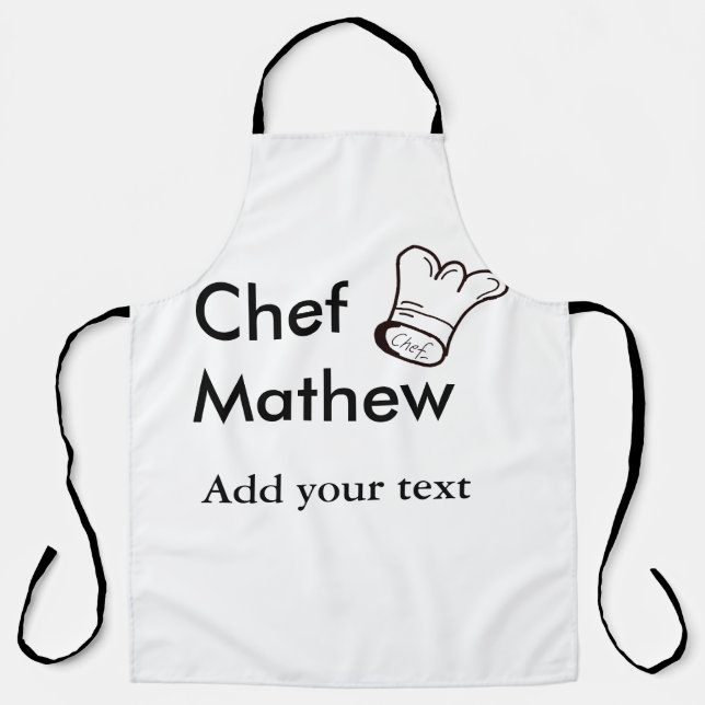 Chef cook add name text men kitchen bakery  apron (Front)