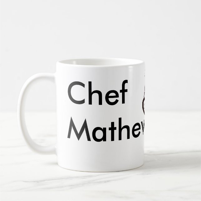 Chef cook add name text men kitchen bakery  coffee mug (Left)