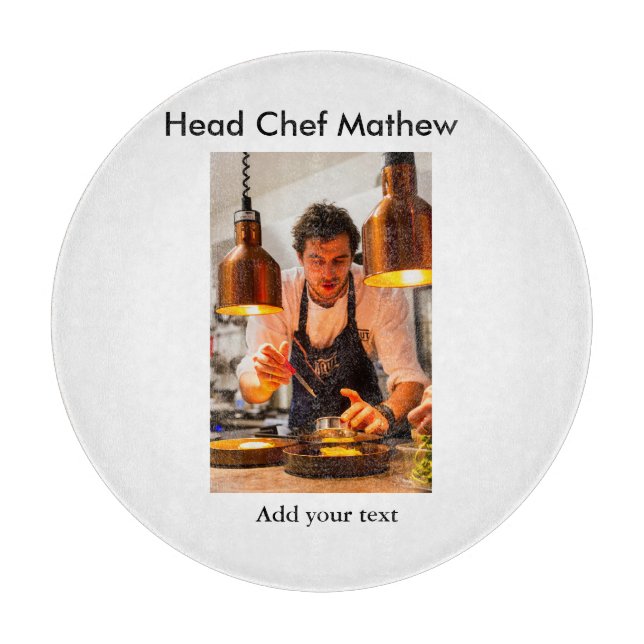 Chef cook add name text men kitchen bakery  cutting board (Front)