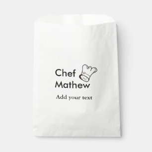 Chef cook add name text men kitchen bakery  favour bag