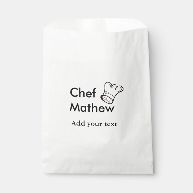 Chef cook add name text men kitchen bakery  favour bag (Front)