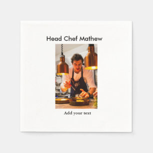 Chef cook add name text men kitchen bakery napkin