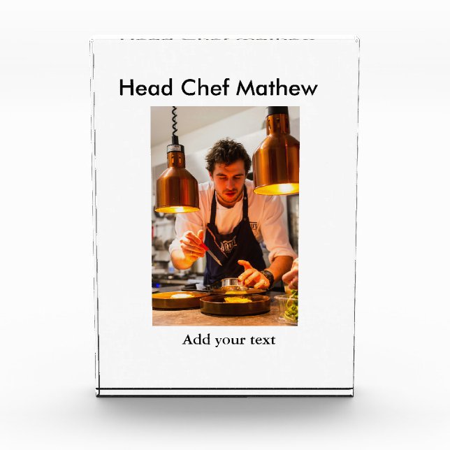 Chef cook add name text men kitchen bakery  photo block (Front)