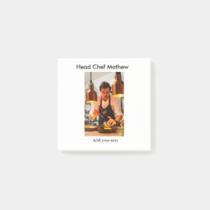 Chef cook add name text men kitchen bakery post-it notes
