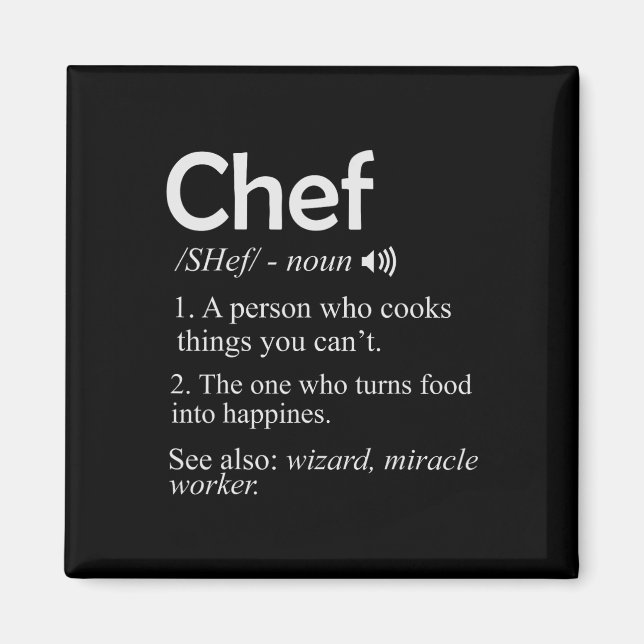 Chef Cook Bbq Funny Tee Cool Cooking Love Perfect  Magnet (Front)