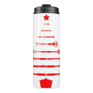 Chef Cook Caterer Christmas Tree Cooking Kitchen Thermal Tumbler