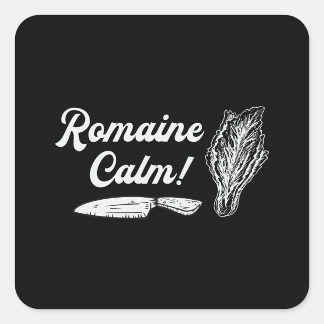 Chef Cook Cooking Cuisine Food Romaine Calm Gift Square Sticker (Front)