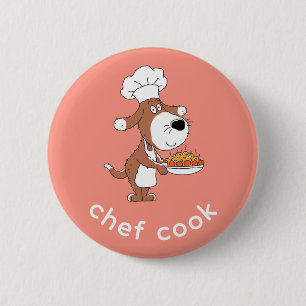 Chef Cook Cute Funny Dog Puppy Cartoon 6 Cm Round Badge