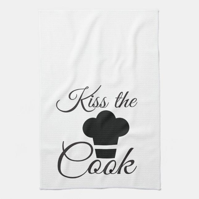 Chef Cook Kitchen Kiss Cook Tea Towel (Vertical)