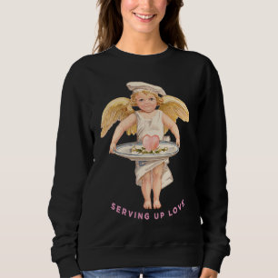 Chef Cook Valentine SERVING UP LOVE Cupid Arrow Ch Sweatshirt