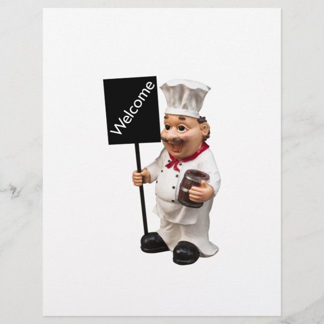 Chef cook - WELCOME menu card (Front)