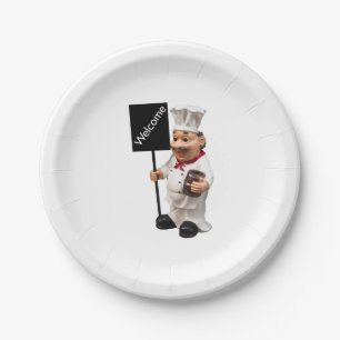 Chef cook - WELCOME menu card Paper Plate