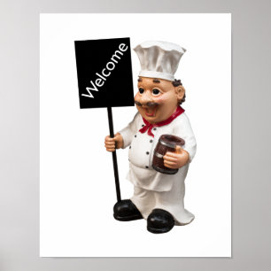 Chef cook - WELCOME menu card Poster
