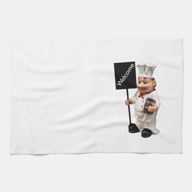 Chef cook - WELCOME menu card Tea Towel (Horizontal)