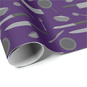 Chef Cookery School Graduate Kitchen Tools Pattern Wrapping Paper