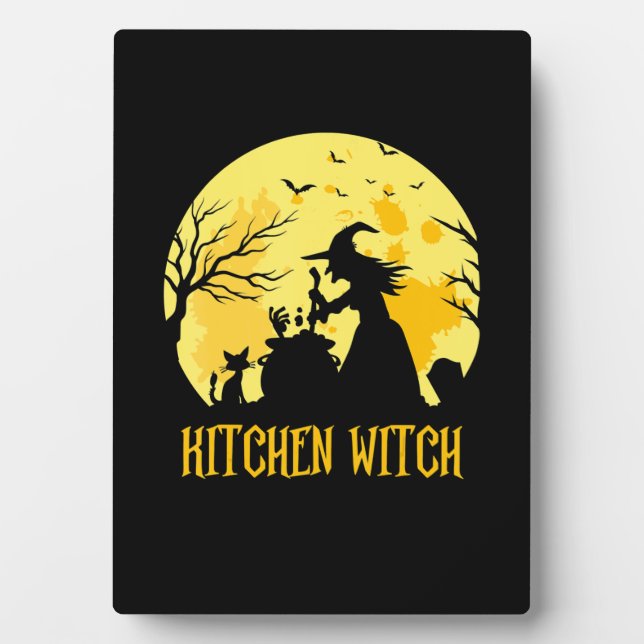 Chef cooking halloween gift | kitchen witch plaque (Front)