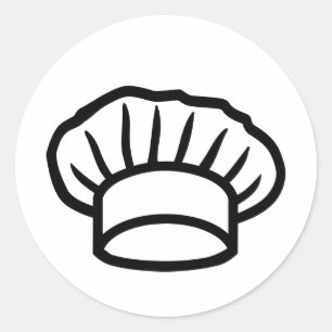 Chef cooking hat classic round sticker