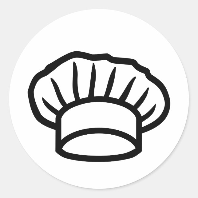 Chef cooking hat classic round sticker (Front)