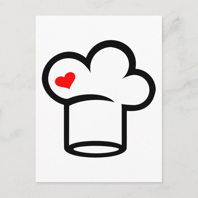 Chef cooking hat heart postcard (Front)